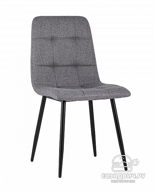 Стул "Отто" (Рогожка Серая/Металл Черный)/SG/Vlt