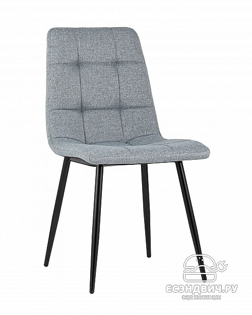 Стул "Отто" (Рогожка Серо-голубая/Металл Черный)/SG/Vlt