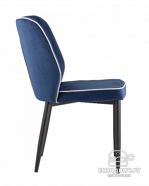Стул "Райан" (Велюр Синий/Металл черный)/SG/Lrn