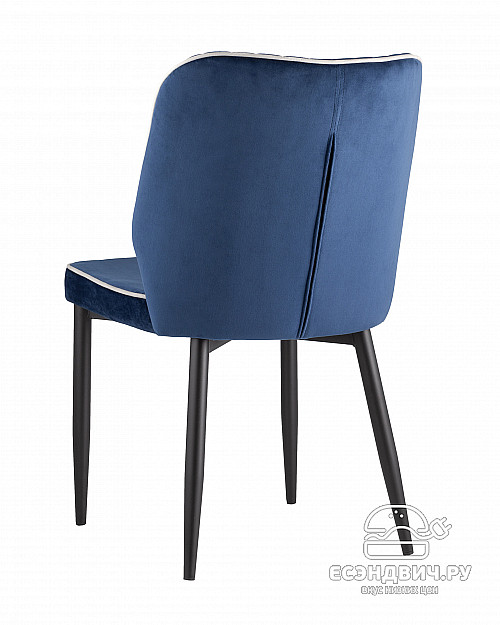 Стул "Райан" (Велюр Синий/Металл черный)/SG/Lrn
