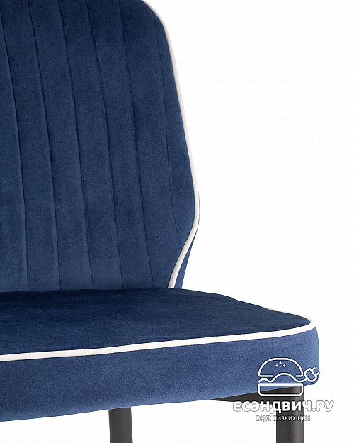 Стул "Райан" (Велюр Синий/Металл черный)/SG/Lrn