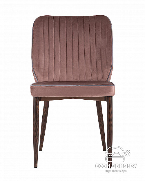 Стул "Райан" (Велюр Пыльно-розовый/Металл имитация дерева)/SG/Lrn