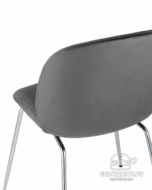 Стул "Робин" (Бархат Серый/Металл Цвет Хром)/SG/Trn