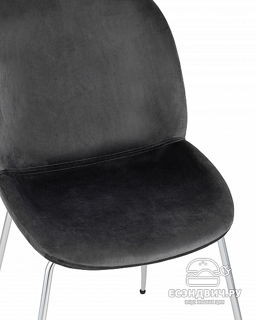 Стул "Робин" (Бархат Серый/Металл Цвет Хром)/SG/Trn