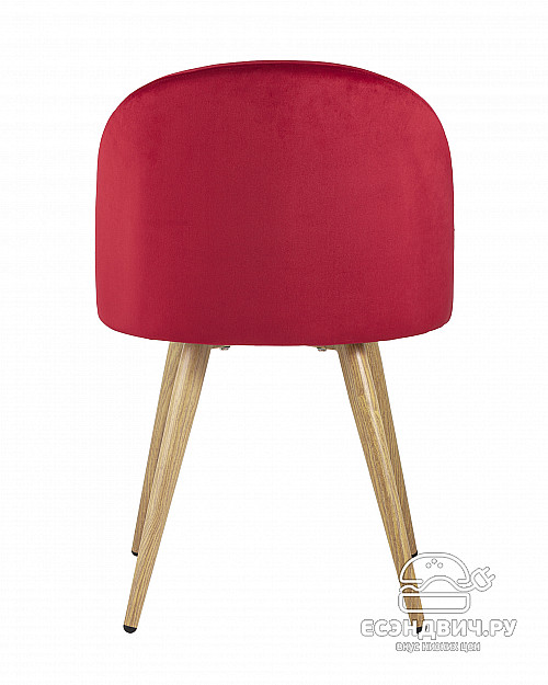 Стул "Саймон" (Велюр Красный/Металл имитация дерева)/SG/Ln