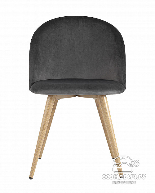 Стул "Саймон" (Велюр Серый/Металл имитация дерева)/SG/Ln