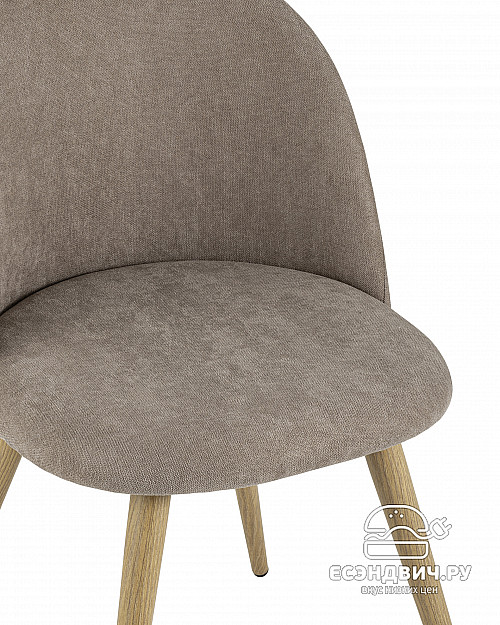 Стул "Саймон" (Шенилл Серо-бежевый/Металл имитация дерева)/SG/Ln