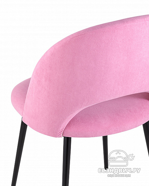 Стул "Ханна" (Велюр Розовый матовый/Металл Черный)/SG/Sf
