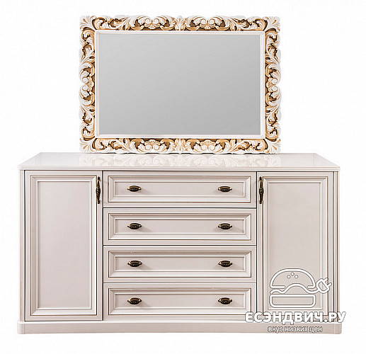 Комод 1,9 "София" (МДФ) (Белый глянец/Патина/Лак) UgNt