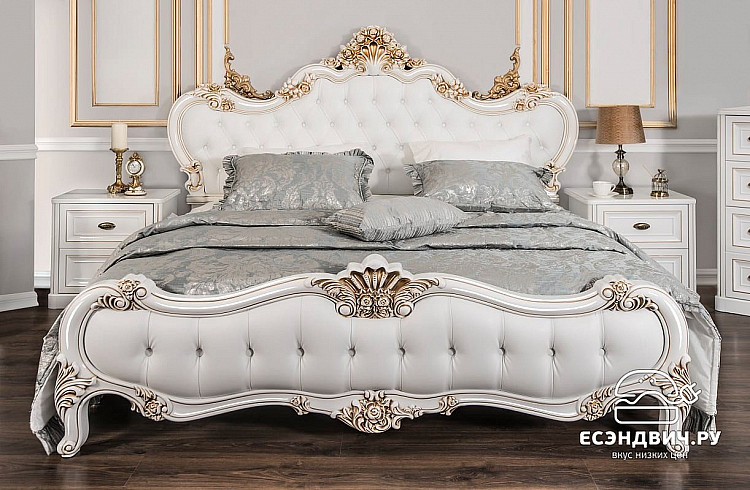 Спальный гарнитур 7 предм. "София" (МДФ) (Белый глянец/Патина/Лак) UgNt