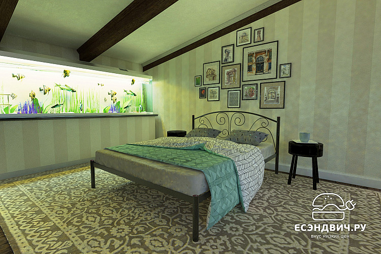 Кровать 1800 butterfly "Ларго"(Металл Черная шагрень)-MS/Бт