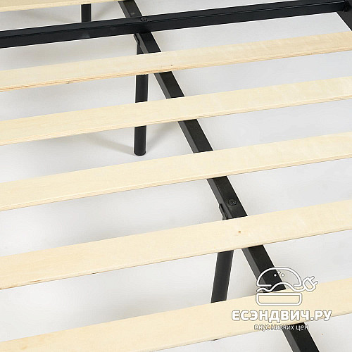 Кровать 900 с ортопед.осн. "Майя" (Металл Черный/Дерево цвет Красный дуб) Tch/14009