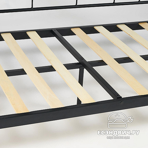 Кровать 900 с ортопед.осн. "Сати" (Металл Черный/Дерево цвет Красный дуб) Tch/14028