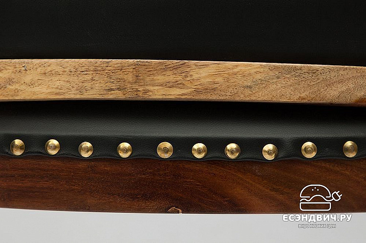 Кресло "Дели" (Массив палисандра/Экокожа Черная) Tch/10493