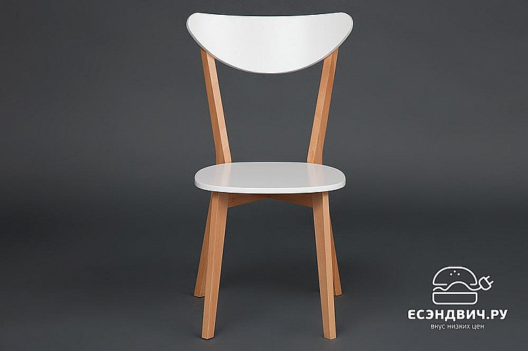 Стул "Боно" (Дерево цвет Натуральный/МДФ Белый) Tch/10463