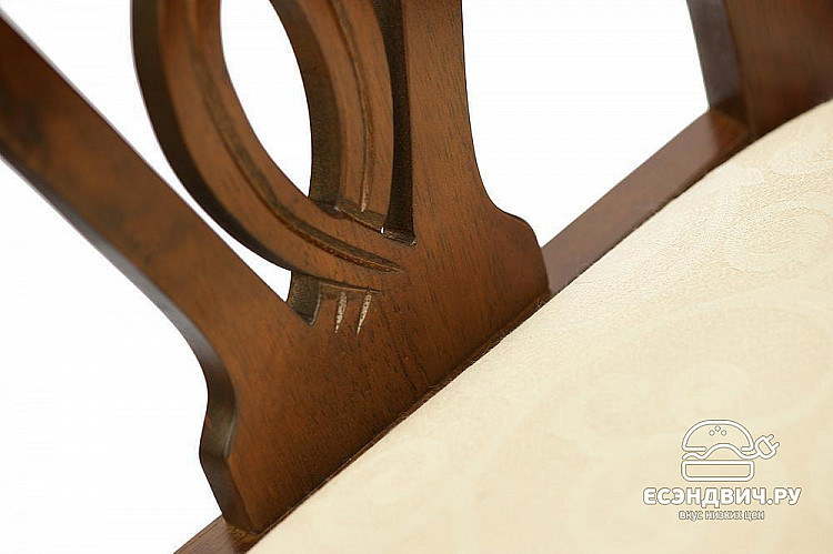 Стул "Викер" (Дерево цвет Cappuchino/Ткань кремовая с рис.) Tch/9240