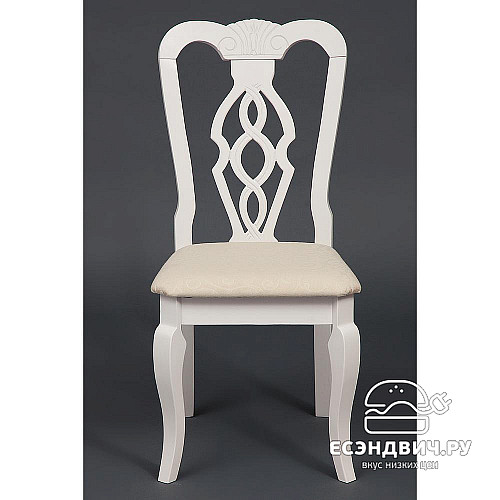 Стул "Викер" (Дерево цвет Слоновая кость/Ткань кремовая с рис.) Tch/12889