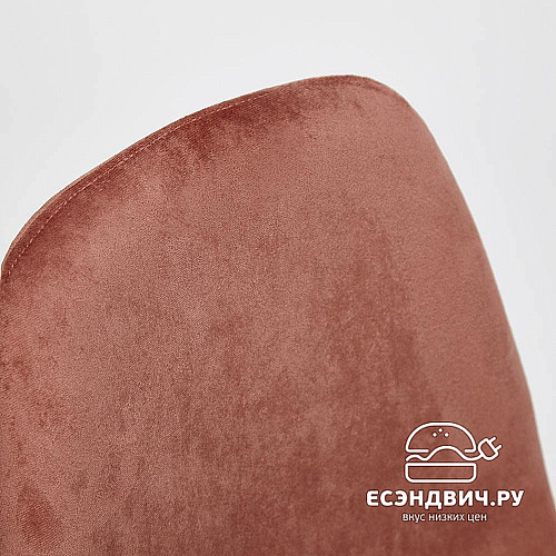 Стул "Фло" (Вельвет Коралловый/Металл имитация дерева) Tch/12660