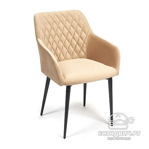 Кресло "Беата" (Велюр Бежевый/Металл Черный) Tch/14322