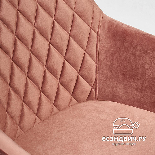 Кресло "Беата" (Велюр Коралловый/Металл Черный) Tch/14321