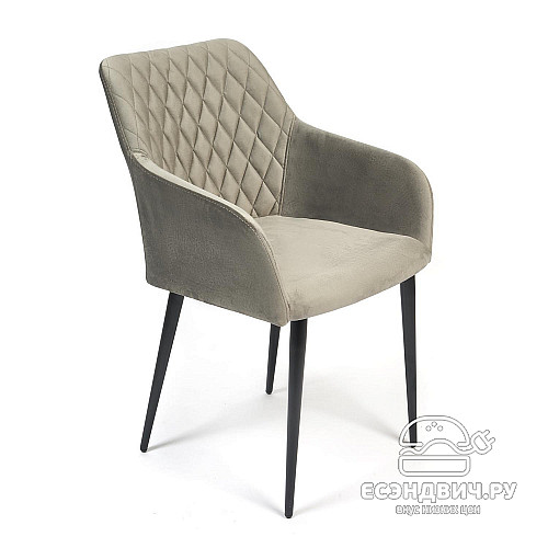 Кресло "Беата" (Велюр Серый/Металл Черный) Tch/14318