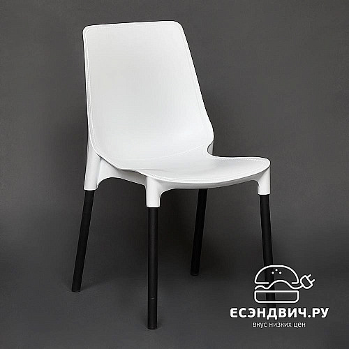 Стул "Симпл" (Пластик Белый/Металл Черный) Tch/12829
