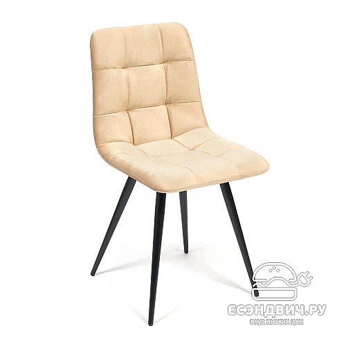 Стул "Чили" (Велюр Бежевый/Металл Черный) Tch/14327