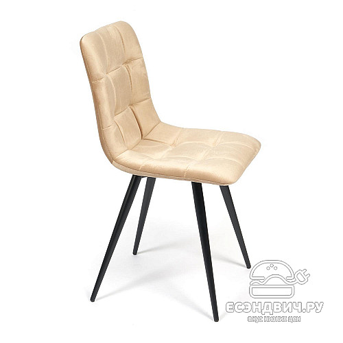 Стул "Чили" (Велюр Бежевый/Металл Черный) Tch/14327