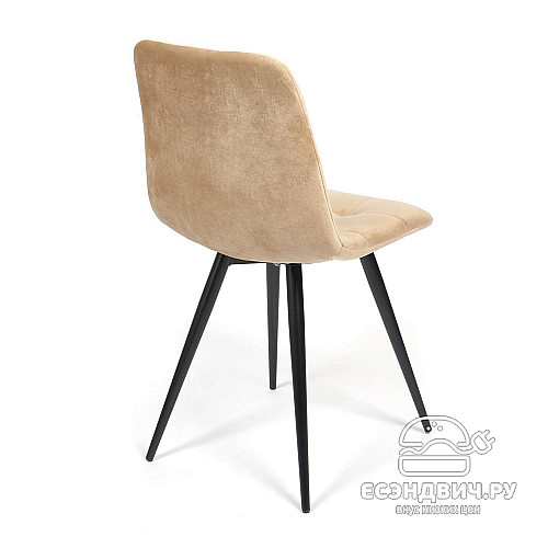 Стул "Чили" (Велюр Бежевый/Металл Черный) Tch/14327