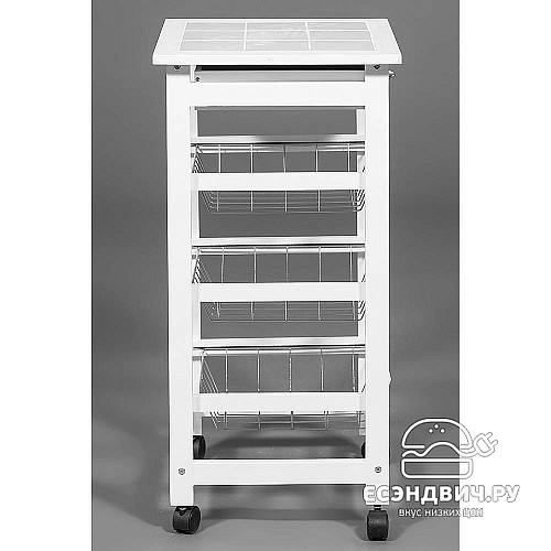 Стол "Ингрид" (Древо цвет Белый/Плитка Белая) Tch/12121