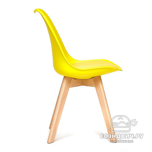 Стул tulip "Дэнвер" (Пластик Желтый/Экокожа Желтая/Дерево) Tch/12650
