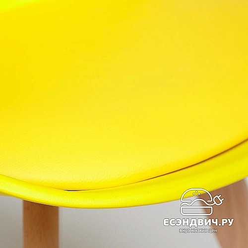 Стул tulip "Дэнвер" (Пластик Желтый/Экокожа Желтая/Дерево) Tch/12650