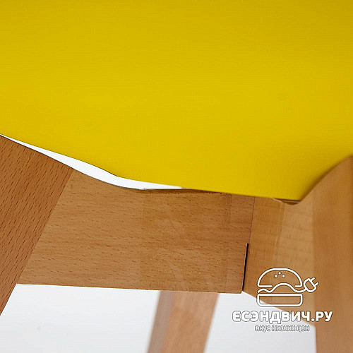 Стул tulip "Дэнвер" (Пластик Желтый/Экокожа Желтая/Дерево) Tch/12650