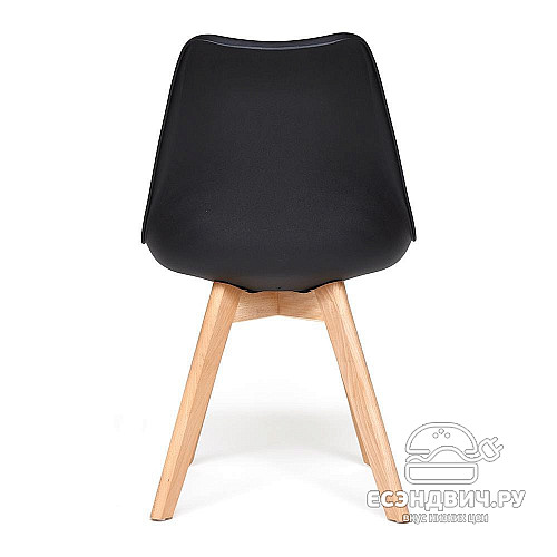 Стул tulip "Дэнвер" (Пластик Черный/Экокожа Черная/Дерево) Tch/12651
