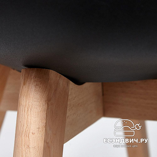 Стул tulip "Дэнвер" (Пластик Черный/Экокожа Черная/Дерево) Tch/12651