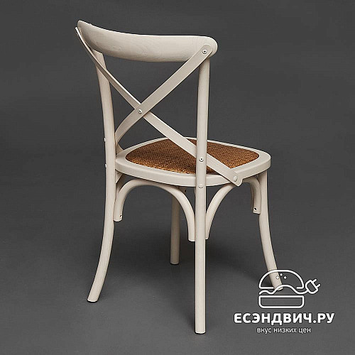 Стул "Прованс" (Дерево цвет Белый/Сиденье Ротанг) Tch/10978