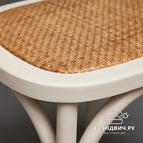 Стул "Прованс" (Дерево цвет Белый/Сиденье Ротанг) Tch/10978