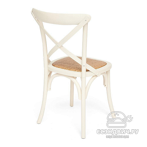 Стул "Прованс" (Дерево цвет Белый/Сиденье Ротанг) Tch/10978