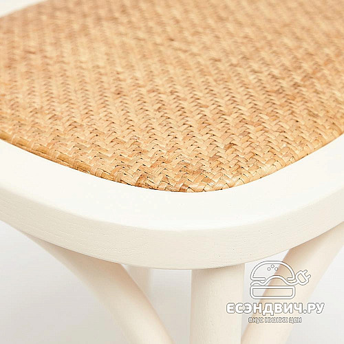 Стул "Прованс" (Дерево цвет Белый/Сиденье Ротанг) Tch/10978