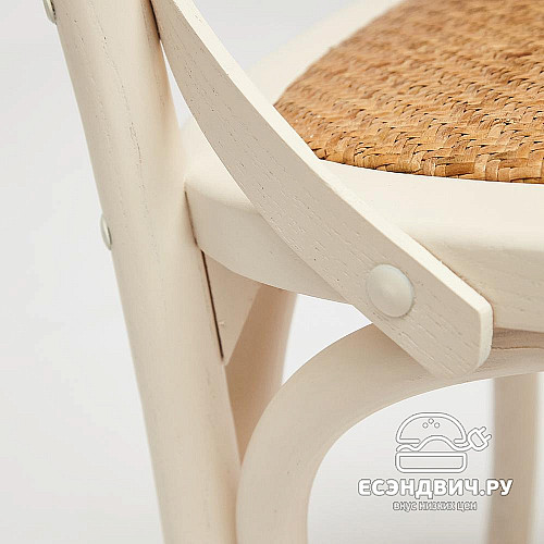 Стул "Прованс" (Дерево цвет Белый/Сиденье Ротанг) Tch/10978