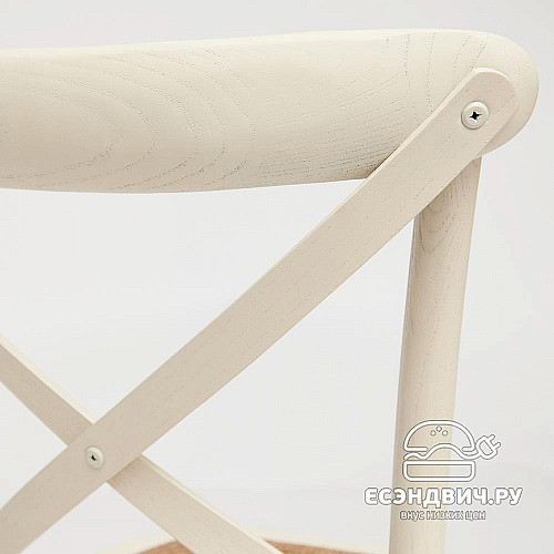 Стул "Прованс" (Дерево цвет Белый/Сиденье Ротанг) Tch/10978