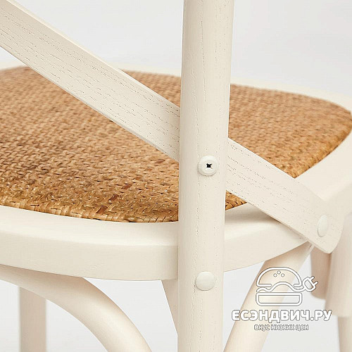 Стул "Прованс" (Дерево цвет Белый/Сиденье Ротанг) Tch/10978