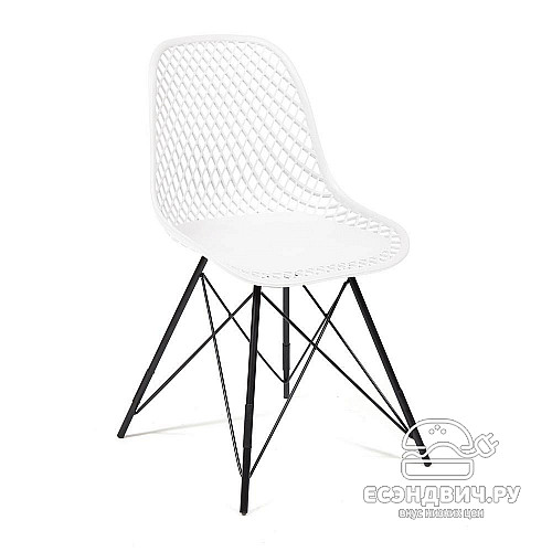 Стул grid "Дэнвер" (Пластик Белый/Металл Черный) Tch/13613