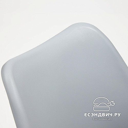 Стул iron "Дэнвер" (Пластик Серый/Экокожа Серая/Металл Хром) Tch/13649