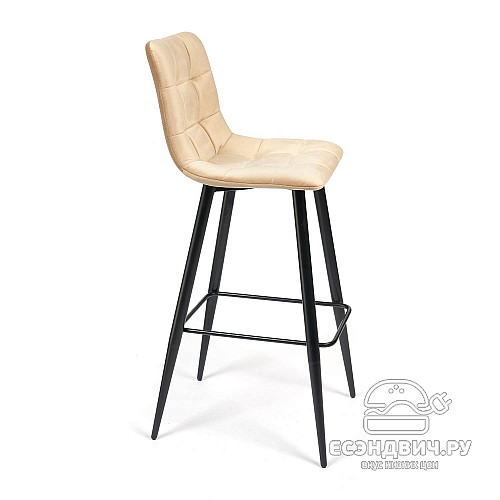 Стул барный "Чили" (Велюр Бежевый/Металл Черный) Tch/14354