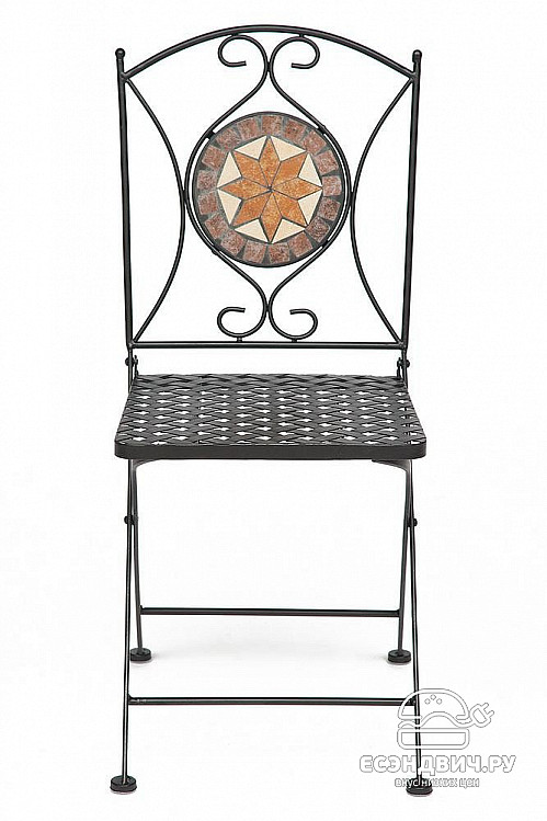 Стул складной mosaic "Патио" (Металл Черный/Мозаика Квадрат) Tch/9972