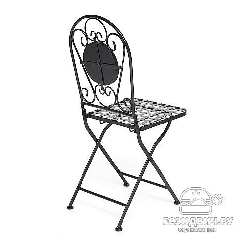 Стул складной mosaic "Патио" (Металл Черный/Мозаика Blue) Tch/13326