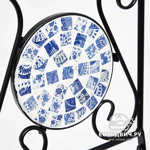Стул складной L mosaic "Патио" (Металл Черный/Мозаика Синяя) Tch/13301