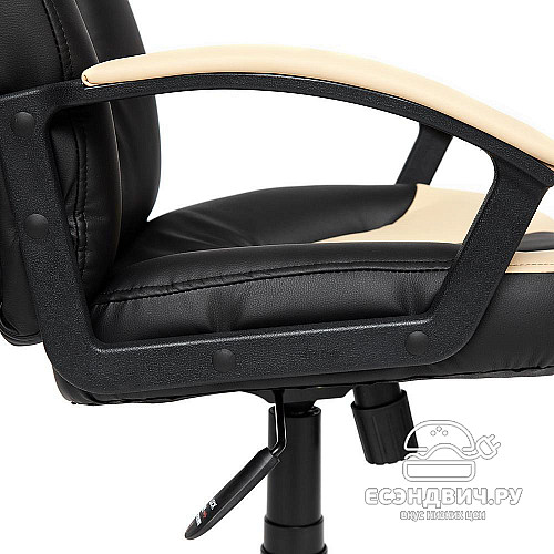 Кресло S "Брэм" (Кожзам Черный/Кожзам Бежевый/Пластик Черный) Tch/7914