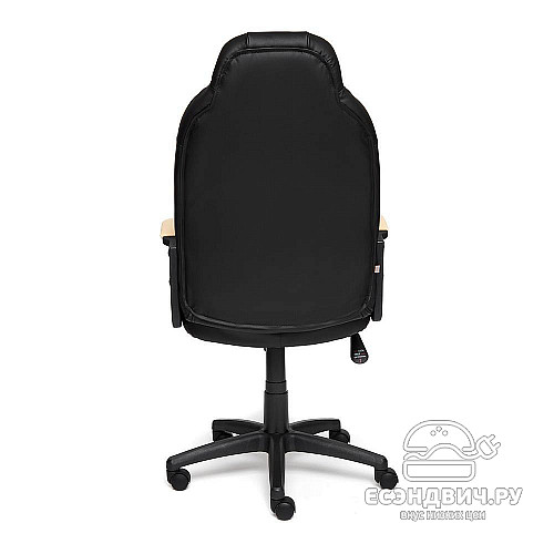 Кресло S "Брэм" (Кожзам Черный/Кожзам Бежевый/Пластик Черный) Tch/7914